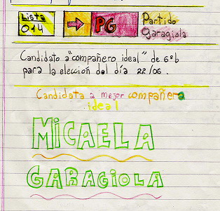Candidata Micaela Garagiola de 6ºB
